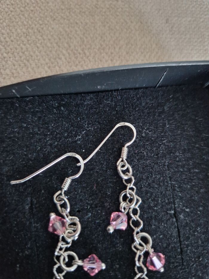 Boucles d'oreilles pendantes poissons argent 925/1000 - photo numéro 9