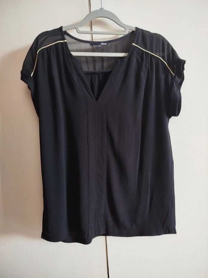 petit haut noir manches courtes Etam taille 38 - photo numéro 4