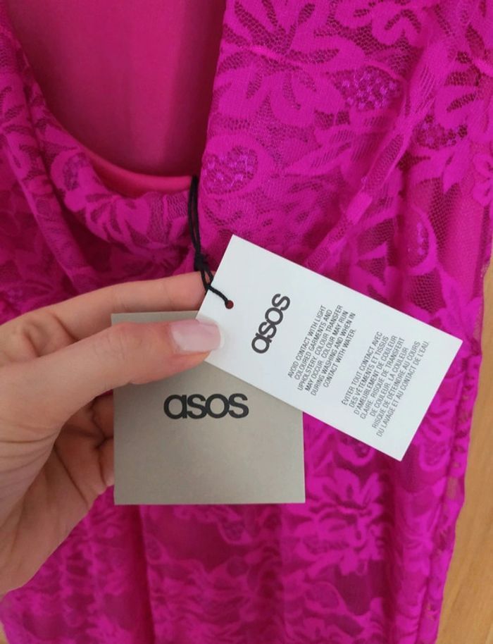 Robe dos nu en dentelle fushia ASOS - photo numéro 6