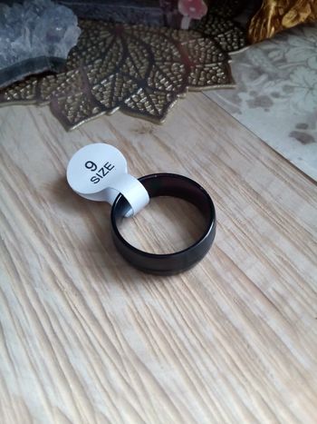 Bague noire homme taille 9