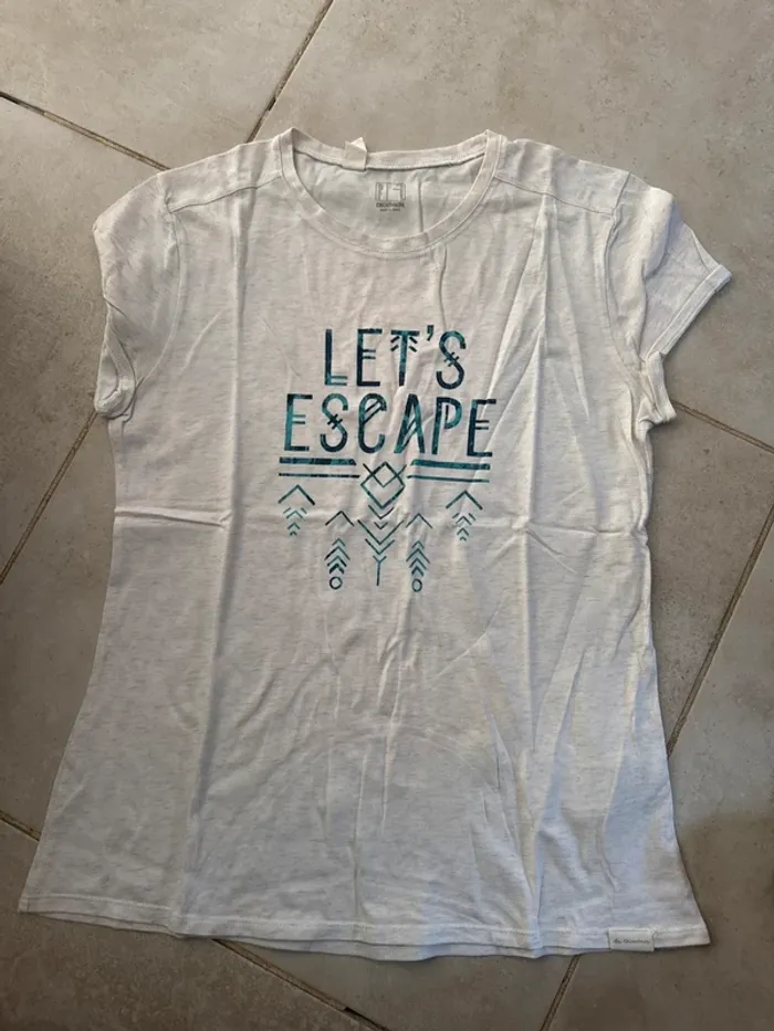 💜 T-shirt Décathlon blanc - taille M - photo numéro 2