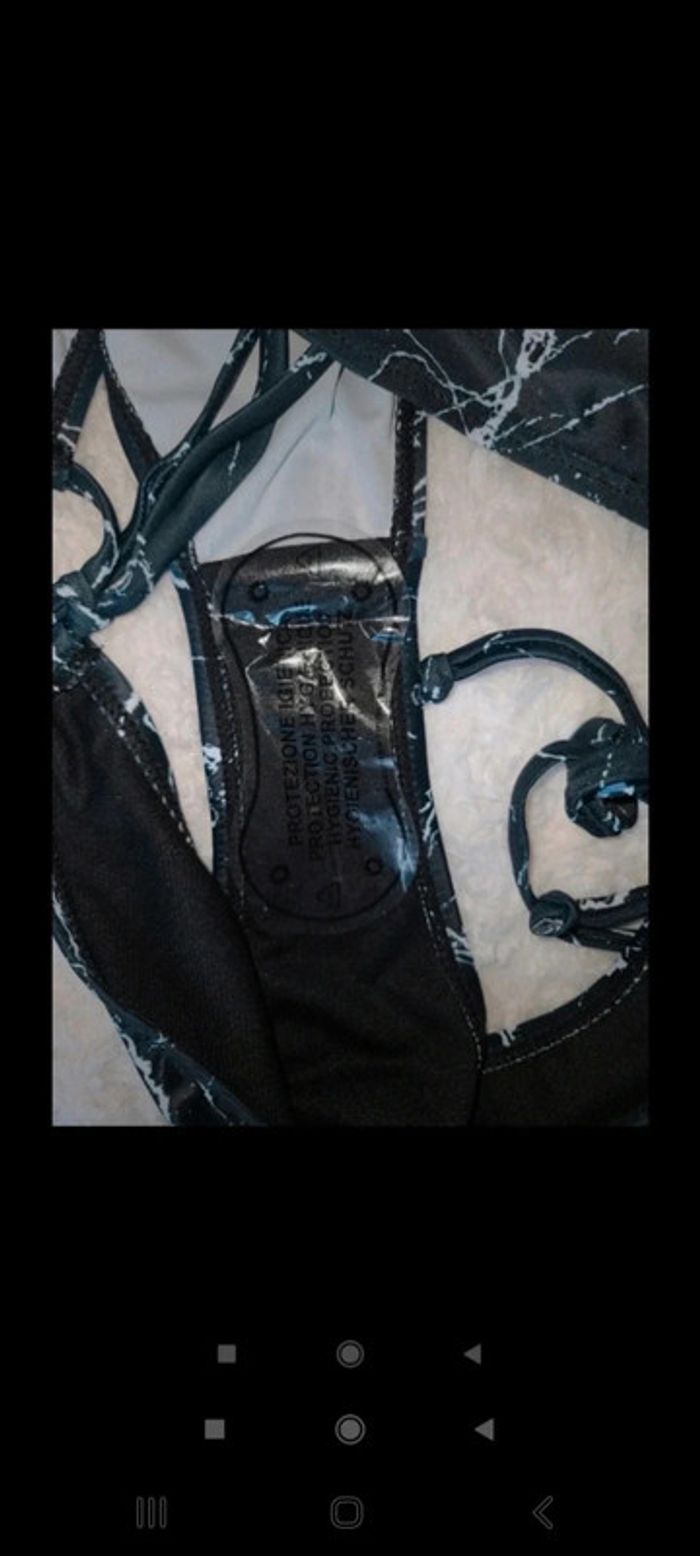 Maillot de bain 2 pièces blanc noir - photo numéro 5