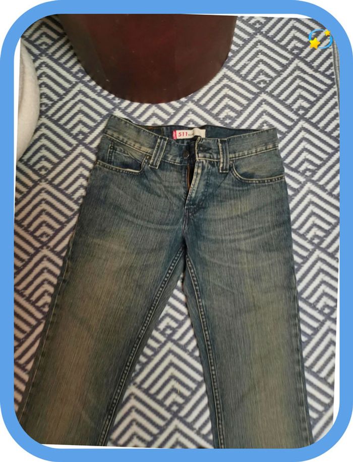 Jean levis Strauss 511 slim w30 L34 gris chiné - photo numéro 4