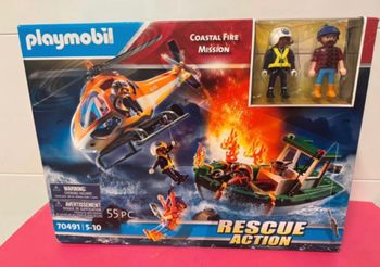 Playmobil hélicoptère bateau