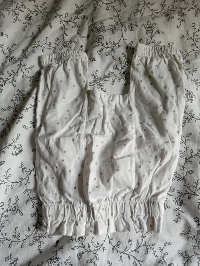 Pantalon blanc à pois argentés tape à l'oeil 59cm - photo numéro 3