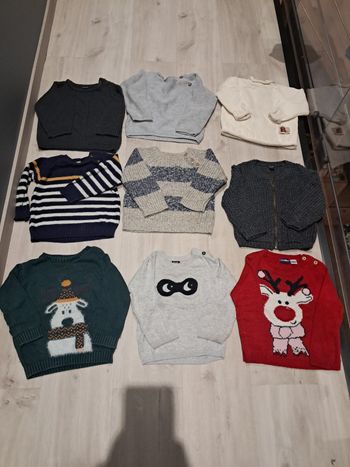 Lot de pulls et pulls de noël 18mois garçon neuf et tbe