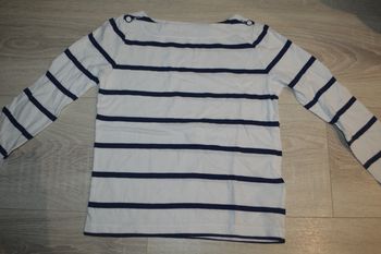 Tee shirt manches longues rayé blanc bleu Okaidi 6 ans