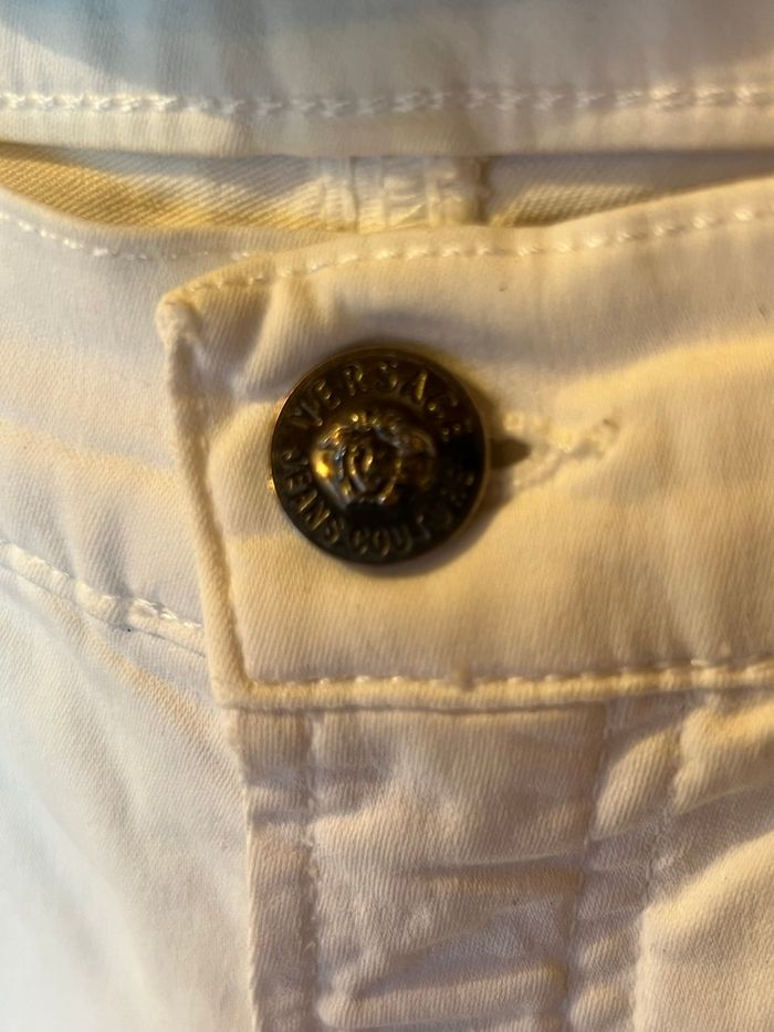 jean femme Versace Jeans Couture blanc, légèrement évasée (bootcut) - photo numéro 2