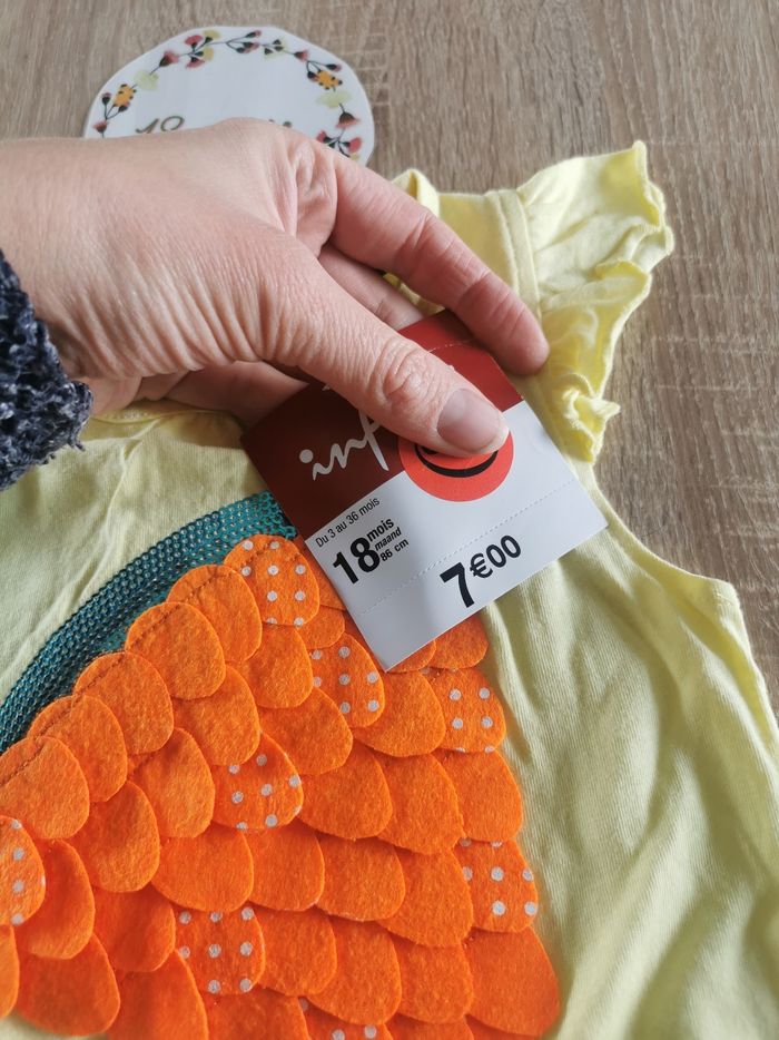 Lot de 2 articles bébé fille 18 mois robe + combinaison gemo et influx neuf avec étiquette - photo numéro 9