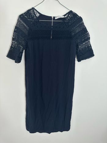 Robe broderie dentelle bleue marine Zapa T38 M