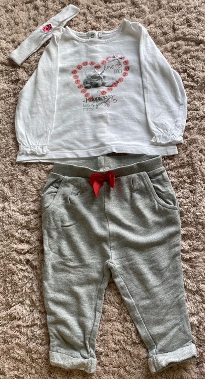 Ensemble tee-shirts manches longues, pantalon léger avec bandeau Orchestra 9 mois