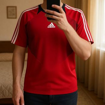 T-shirt. Adidas. Rouge. A manches courtes. Homme.