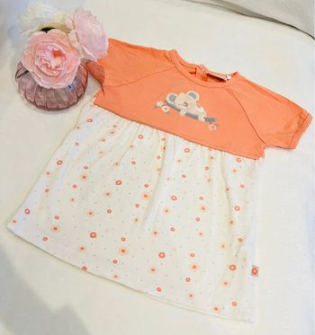 Robe / tunique orange et crème 9 mois/74cm Picco Mini