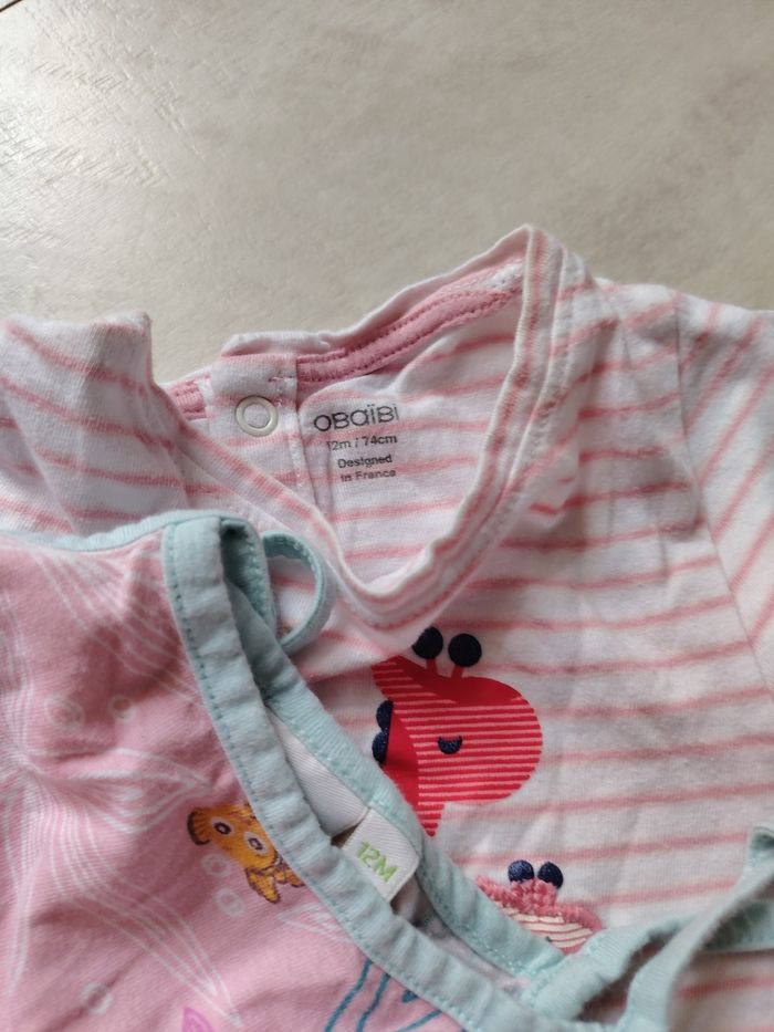 Lot de 2 Combishorts 12 mois - photo numéro 2