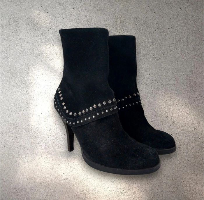 Bottines à talons en daim noir San Marina pointure 36 excellent état