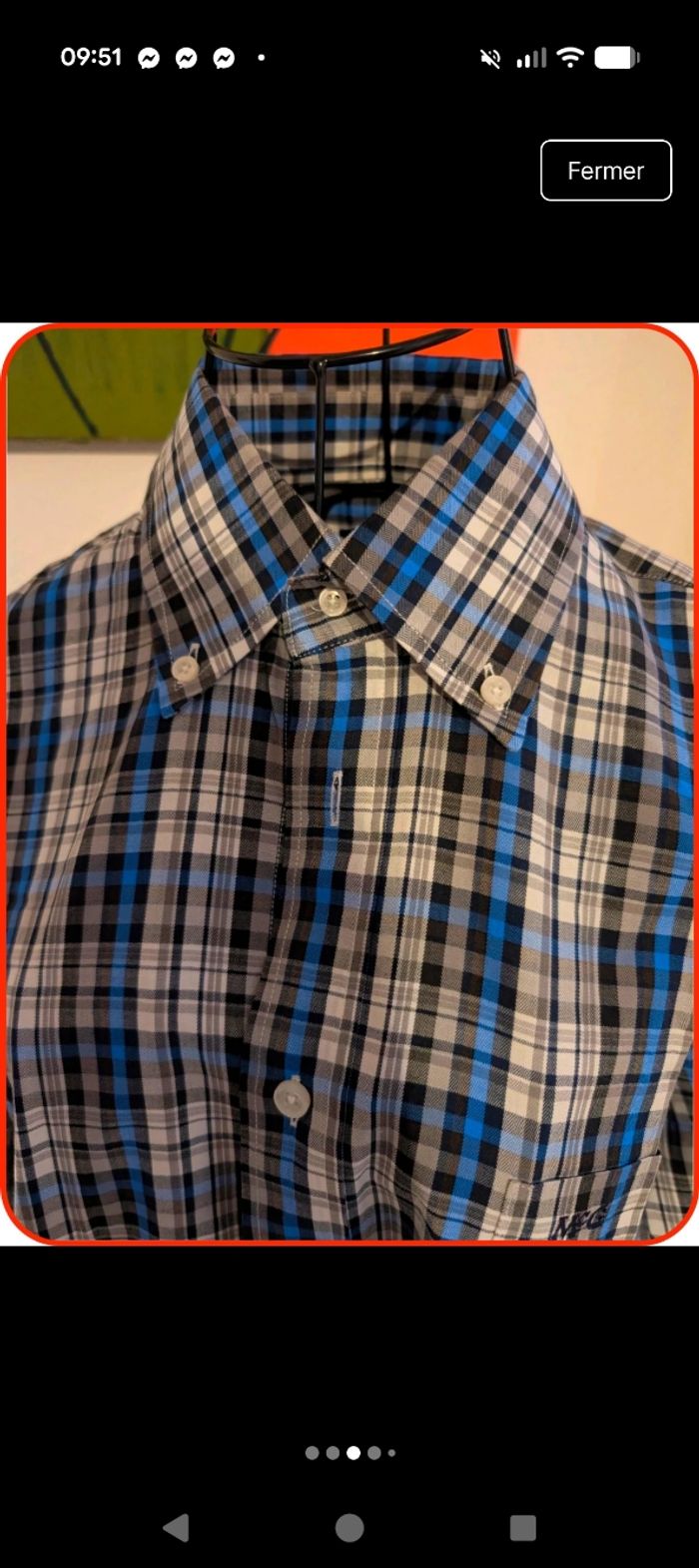 Chemise McGregor Regular Fit – Carreaux Bleu/Gris/Noir – Taille M - photo numéro 2