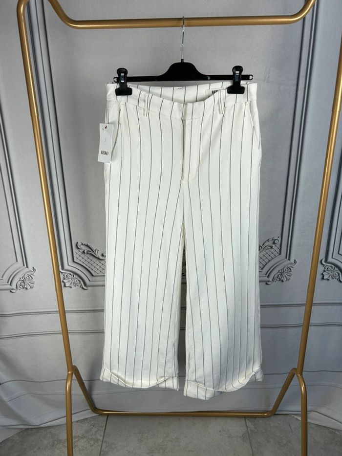 Pantalon large Reiko blanc / marine W29 neuf