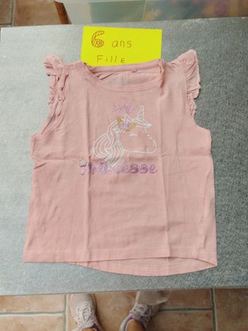 Débardeur fille 6 ans FPC saumon