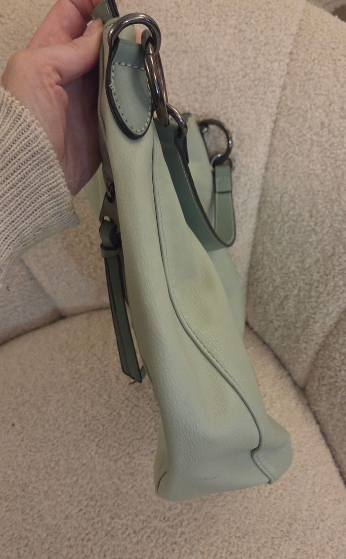 Sac Little Marcel vert sauge – grand format cabas – doublure rayée iconique  – excellent état comme neuf - photo numéro 9