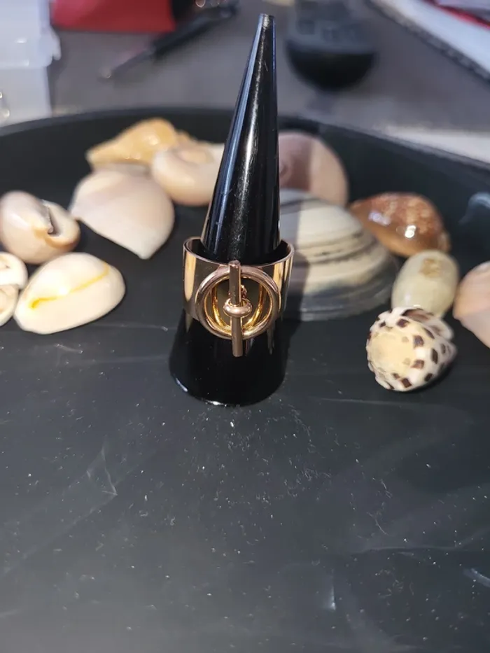 Bague ajustable acier inoxydable Hip-hop Dorée rose - photo numéro 4