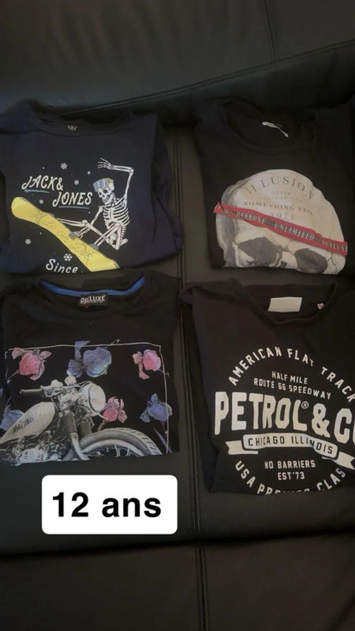 Lot 4 t-shirts 12 ans