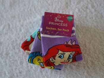 Lot de 3 paires de chaussettes Disney princess Ariel neuves pour Fille Pointure : 23/26