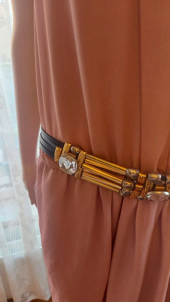Ceinture en cuir noir avec application 90cm - photo numéro 4