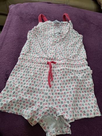 Lot de 2 combishorts bébé fille 12 mois