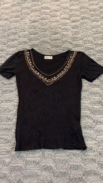 Haut Basic One noir à strass taille 1