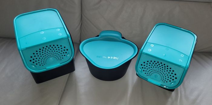 Lot de 3  Tupperware pour les pommes de terre oignons et poubelle de table - photo numéro 2