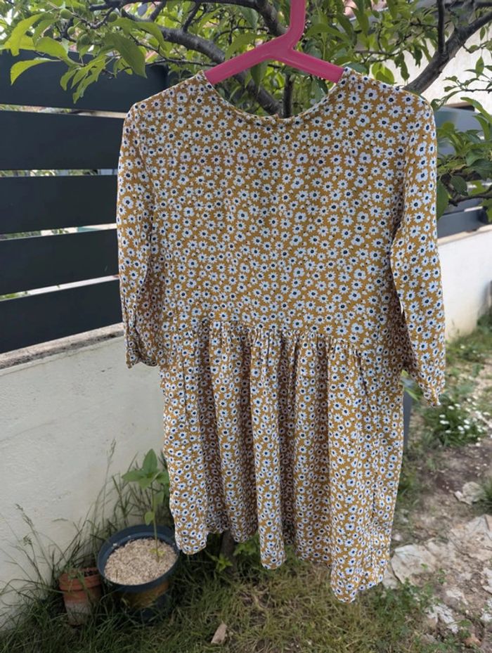 Robe fluide fleurie moutarde Monoprix kids 8 ans - photo numéro 7