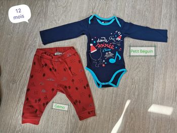 Ensemble jogging et bodie 12 mois