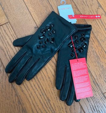 Gants cuir et strass Camaieu