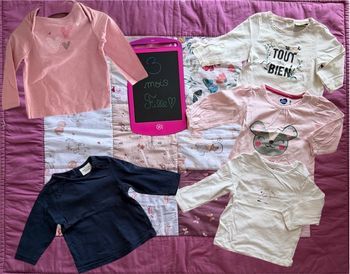 Lot de 5 jolis maillots longues manches - T3mois - marques diverses 