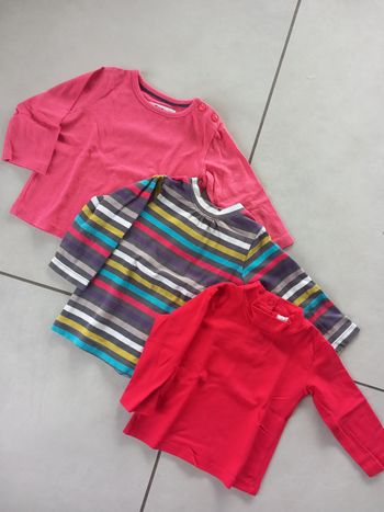 Lot de 3 t-shirt manches longues 6M