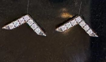 Boucles d’oreilles argent et strass neuves