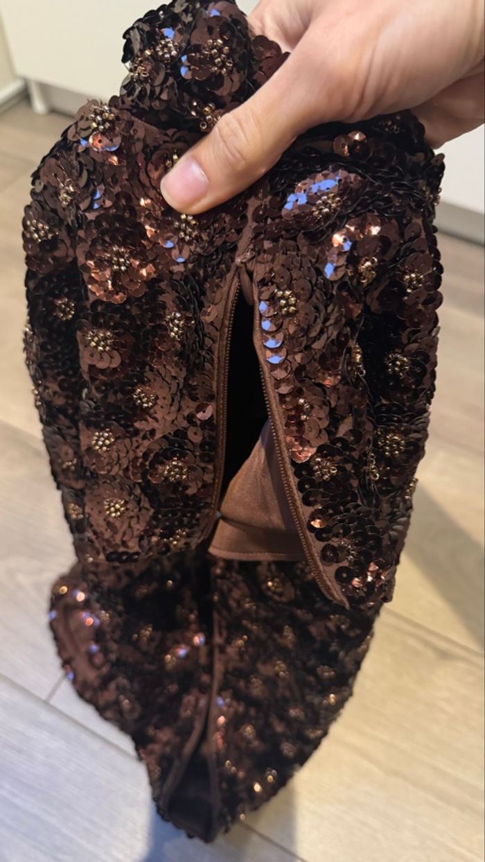 Haut crop top sequins marrons taille 42 - photo numéro 6