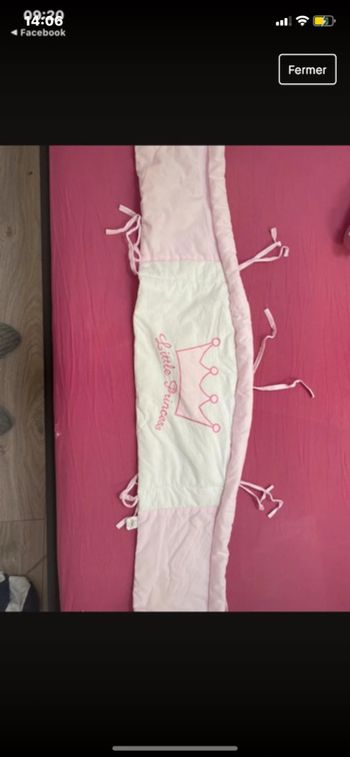 Tour de lit bébé fille 60x120