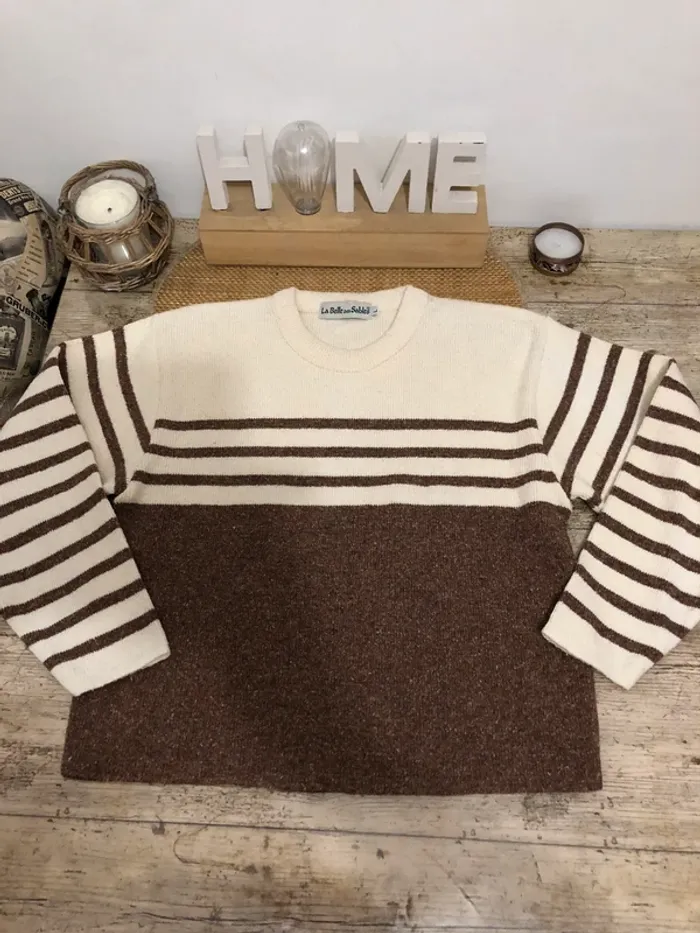 Pull rayé marron - photo numéro 6