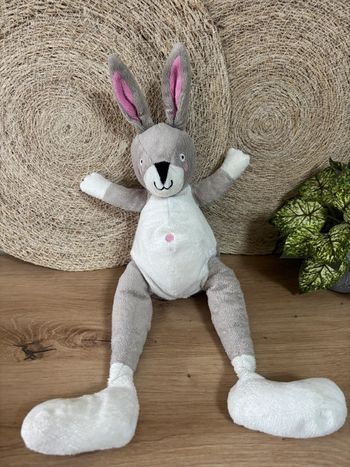 Doudou lapin gris blanc rose ikea