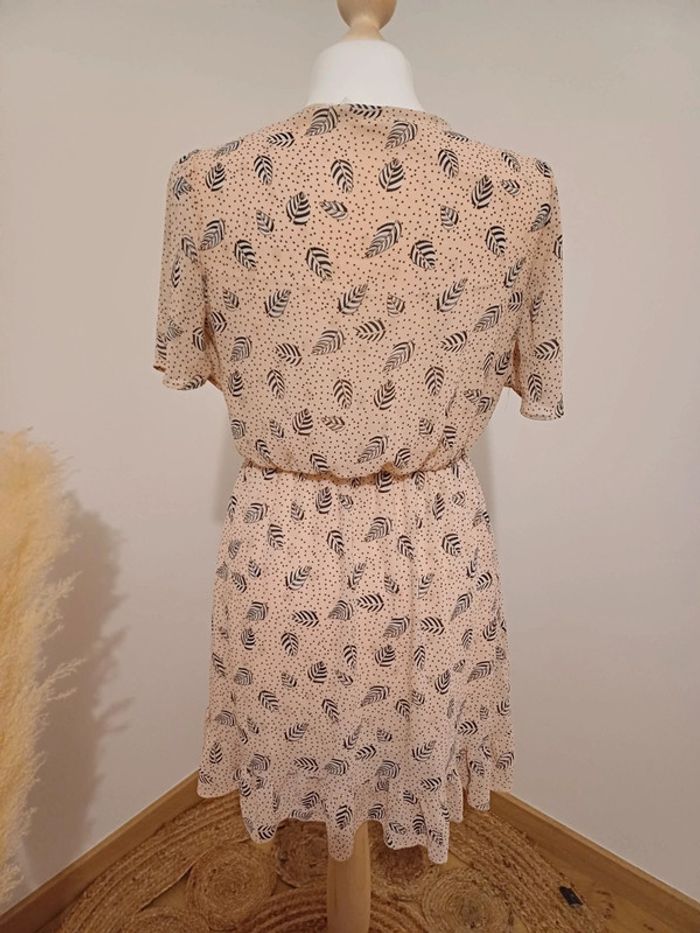 Robe fluide à imprimé Plumes Flamant Rose taille S 36 - photo numéro 9