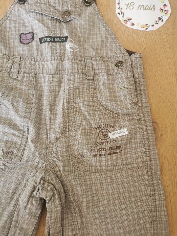 Salopette beige bébé garçon 18mois sergent major tbe - photo numéro 2