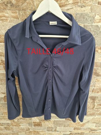 1 blouse manche  longue couleur bleu taille 46-48 marque DAMART