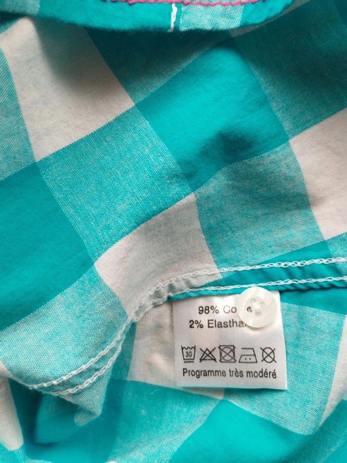 Chemise femme carreaux turquoise – Cecilia Classics – 38/40 – TBE - photo numéro 7