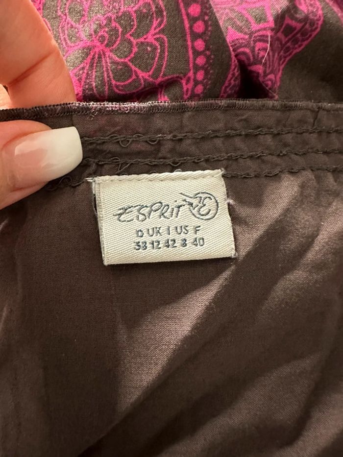 Robe à fleurs rose et marron Esprit T40 - photo numéro 7