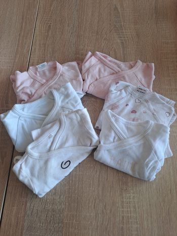 Lot de 6 bodies fille naissance 