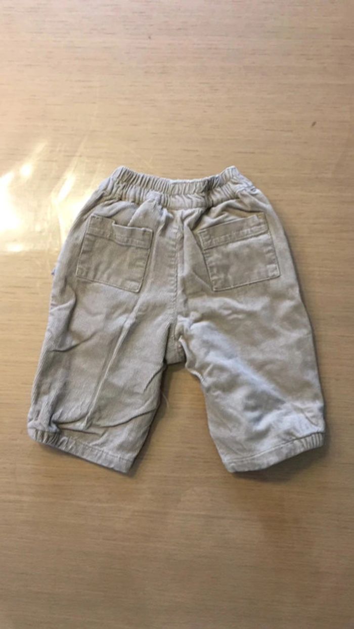 Pantalon en velours garçon beige 3 mois Kiabi - photo numéro 3