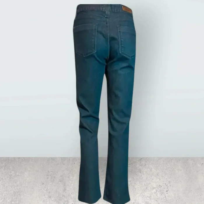 Jean bleu marine marque Islow,coupe regular,taille haute,texture extensible - photo numéro 2