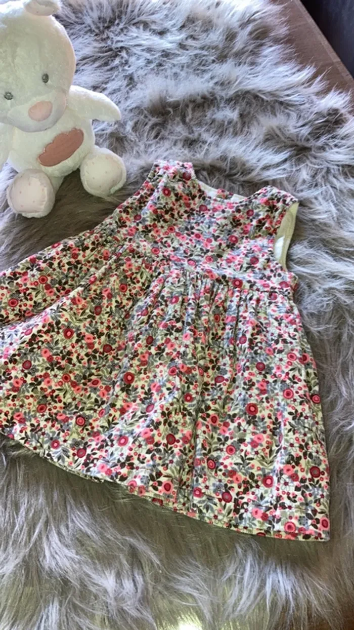 Robe fleuri style velour 6 mois