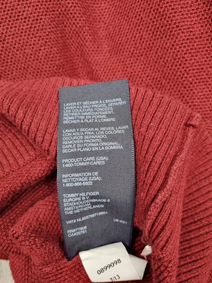 Pull col V Tommy Hilfiger cachemire rouge, XL Hommes - photo numéro 9